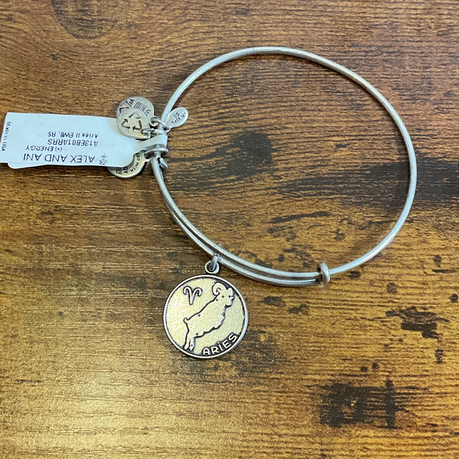 Alex And Ani Silver Aries Zodiac Bangle Bracelet Adjustable